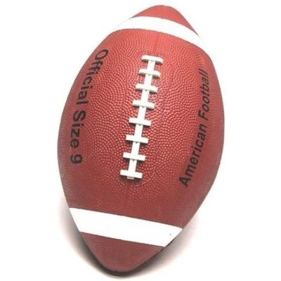 Afbeelding van American Football rubber Bruin/wit Mt.9