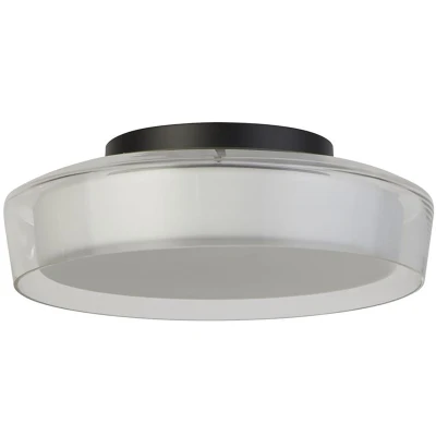 Afbeelding van Searchlight Puck Plafondlamp Ø 30 X 10 Cm 14W Dimbare LED Incl. IP44 Zwart En Transparant