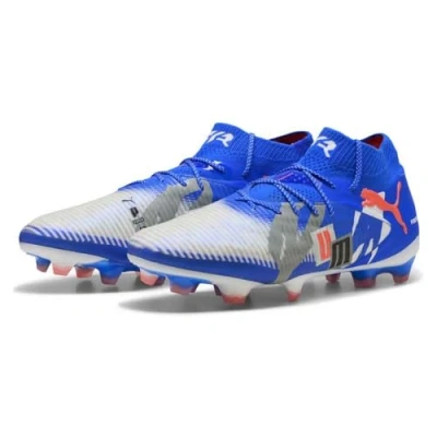 Afbeelding van Puma Future 8 Ultimate Forever Voetbalschoenen met kunststof noppen, Heren, Maat: 44, White/ultra blue/feather gray/puma/glowing red