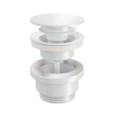Afbeelding van HotBath Pal clickplug met schroef rond Mat Wit