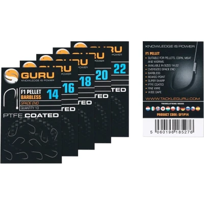 Afbeelding van Guru F1 Pellet Barbless Spade End (10pcs) Maat : 22