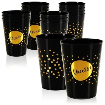 Afbeelding van COM FOUR® 16x herbruikbare drinkbekers voor feesten, kamperen en onderweg herbruikbaar vaatwasmachinebestendig kunststof glas