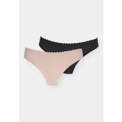 Afbeelding van DIM Touch EASY Tanga 2 PACK Slip, Dames, Maat: 34/36, New skin/noir