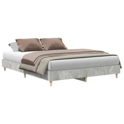 Afbeelding van vidaXL Bedframe zonder matras 150x200 cm spaanplaat betongrijs