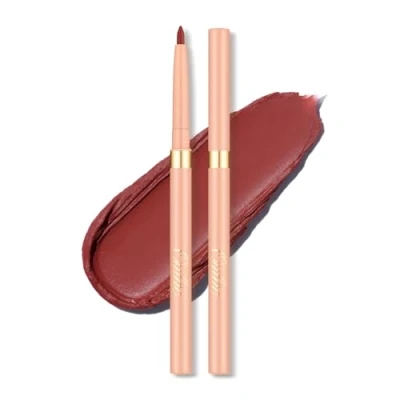 Afbeelding van OULAC 2 in 1 oog en lippenstift, baksteenrood, vuilafstotend, waterdicht, duurzame matte afwerking, sneldrogend, sterk gepigmenteerd, veganistisch (L06), mousserende wijn