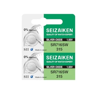 Afbeelding van Seizaiken Seiko 315 SR716SW horloge batterijen, zilveroxide, 1,55 V, 0% Hg, 2 stuks