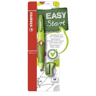 Afbeelding van Vulpotlood STABILO Easyergo 3.15mm HB rechtshandig groen/donkergroen incl puntenslijper blister à 1