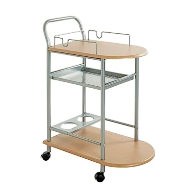 Afbeelding van HAKU Möbel Keukenwagen, MDF, aluminium, beuken, L 65 x D 35 H 83 cm