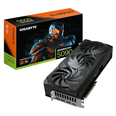 Afbeelding van Gigabyte GeForce RTX 5090 WINDFORCE OC 32G grafische kaart 32GB GDDR7, 512bit, PCI E 5.0, 2467MHz, 3x DP 2.1a, 1x HDMI 2.1b, NVIDIA DLSS 4, GV N5090WF3OC 32GD