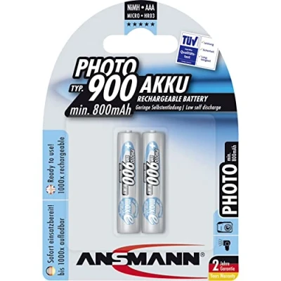 Afbeelding van Ansmann Photo Nikkel Metaalhydride (NiMH) 900mAh 1.2V oplaadbare batterij/accu