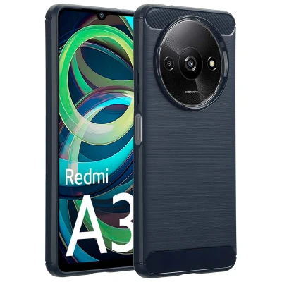 Afbeelding van imoshion Hoesje Geschikt voor Xiaomi Redmi A3 Siliconen Brushed Backcover Donkerblauw