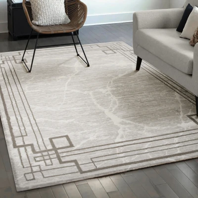 Afbeelding van Fashion Relax Marmer Laagpolig Vloerkleed Modern Luxe Beige 80x300 cm Rechthoek Polypropyleen Tapijtenloods
