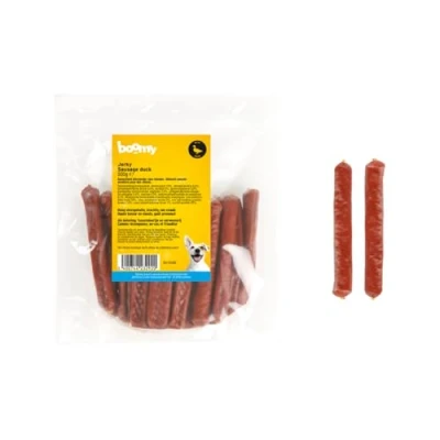 Afbeelding van Boomy Hondensnacks Hondensnoepjes Vlees worstjes 12cm Eend 500g