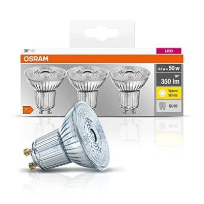 Image de Osram Spots LED Culot GU10 3,6W Equivalent 50W Blanc chaud 2700K 3
