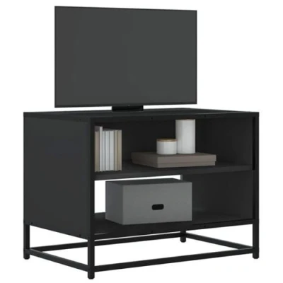Afbeelding van vidaXL Tv meubel 61x40x46 cm bewerkt hout en metaal zwart