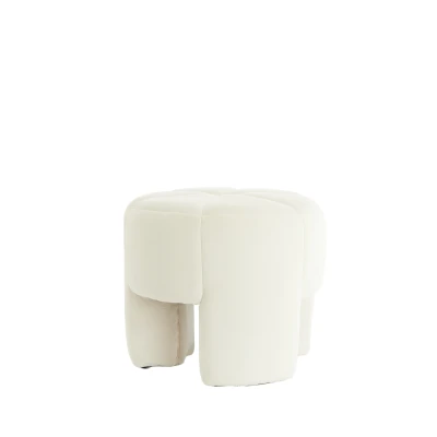Afbeelding van Light &amp; Living Poef BATOEMI Ø51x45cm Wit