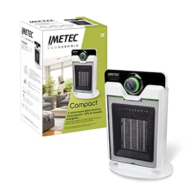 Afbeelding van Imetec Eco Ceramic, ventilatorverwarming, elektrische verwarming, keramische technologie, laag stroomverbruik, stil, 3 temperatuurniveaus, kamerthermostaat