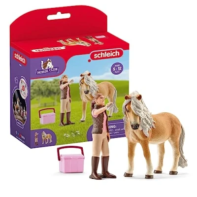 Afbeelding van Schleich 41431 Palefrenière met IJslandse merrie