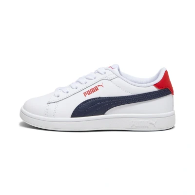 Afbeelding van Puma Smash Sneakers laag White navyfor all time red voor kinderen, Maat: 33, navy for Leer/ synthetisch