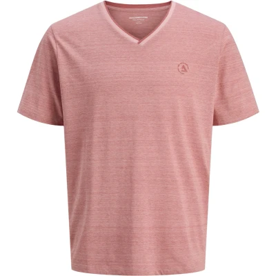 Afbeelding van JACK&amp;JONES JCOCONTRAST TEE SS V NECK SMU Heren T shirt Pink Icing New