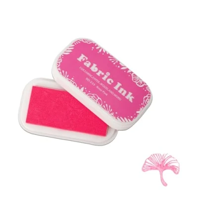 Afbeelding van Sicheii stempelkussen rubber voor stof hout papier wasbare vingerafdrukken DIY roze