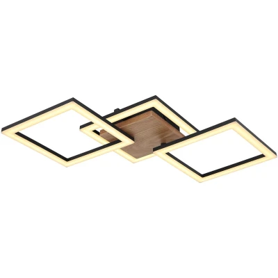 Afbeelding van Kerry LED plafondlamp, lengte 46 cm, zwart/donkerbruin