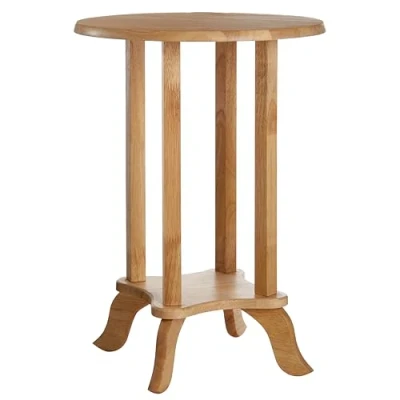Afbeelding van Premier Housewares Kleine ronde houten bijzettafel, telefoontafel, woonkamertafel, rond, 37 cm en hoogte 54