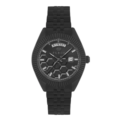 Afbeelding van Philipp Plein Date Superlative Gent PWPVA0624 Horloge Staal Zwart Ø 42 mm