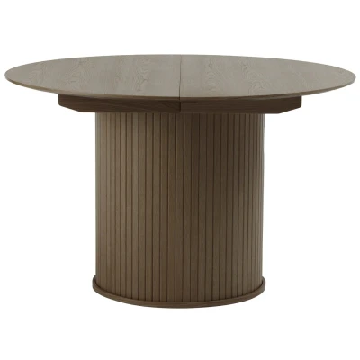 Afbeelding van Eettafel Rond Donkerbruin Uitschuifbaar Ø120 167cm Nola Giga Living