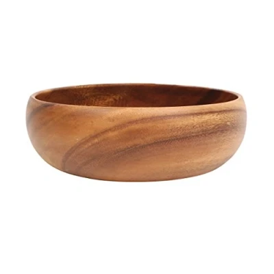 Afbeelding van Premier Housewares Grote Slakom van Acaciahout Kora. Ronde Kom 26 cm