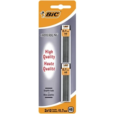 Image de BIC Mines Graphite 0,7 mm HB, Blister de 2 Etuis 12