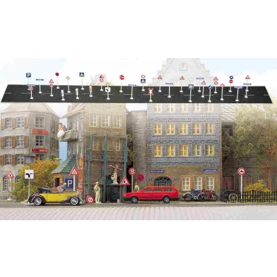 Afbeelding van Busch 6028 H0 Set Verkeersbord, Straatnaam, Huisnummer Bouwpakket