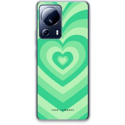 Afbeelding van Case Company® hoesje geschikt voor Xiaomi 13 Lite Hart Groen Soft Cover Telefoonhoesje Bescherming aan alle Kanten en Schermrand