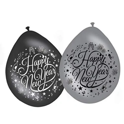 Afbeelding van Folat Ballonnen Happy New Year 8 stuks