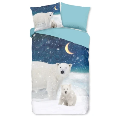 Afbeelding van Good Morning Kinderdekbedovertrek &quot;ijsberen&quot; Multi (140x200/220 cm) Katoen Flanel