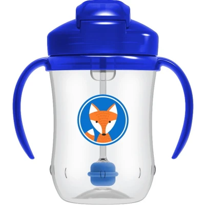 Afbeelding van Dr. Brown Dr Browns Overgangsbeker met Rietje en Handvaten Blauw 270ml