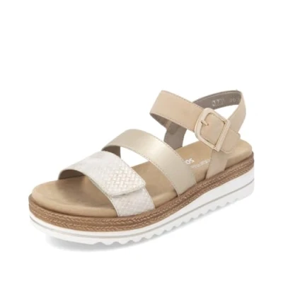 Afbeelding van Remonte sandales à lanières pour femme D0Q55, femme, semelle lâche, Métallisé 91, 38 EU