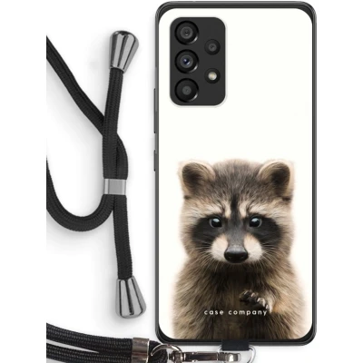 Afbeelding van Case Company® hoesje met Koord geschikt voor Samsung Galaxy A53 5G Rocco Telefoonhoesje Zwart Bescherming aan alle Kanten en Over de Schermrand