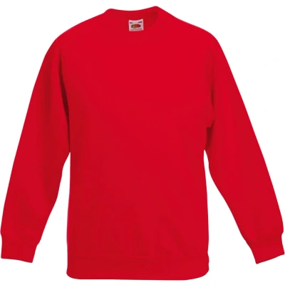 Afbeelding van Fruit Of The Loom Kinderen Unisex Raglan mouwen Sweatshirt (Rood)