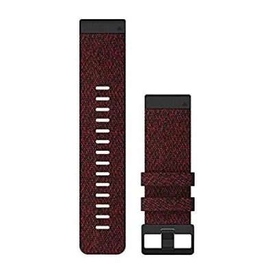 Afbeelding van Garmin QuickFit Geweven Nylon Horlogebandje 22mm Polsbandje Wearablebandje Geschakeerd Rood