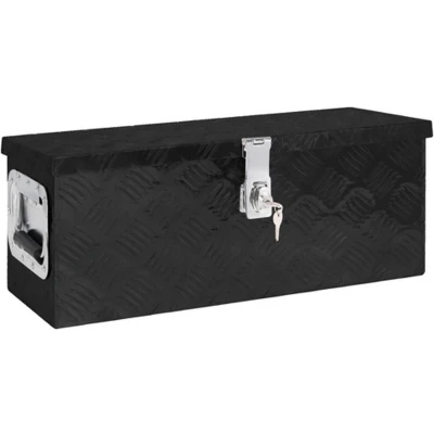 Afbeelding van Opbergbox 60x23,5x23 cm aluminium zwart