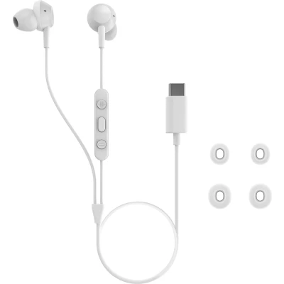 Afbeelding van Philips Audio TAE5008WT/00 In ear Hoofdtelefoon met Microfoon Lichtgewicht Bedraad USB C 1,2 m Kabel Afstandsbediening 3 Knoppen Maten Oordopjes Comfortabele Helder Geluid en Krachtige Bass Wit