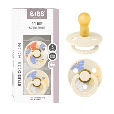 Afbeelding van BiBs Studio Morning Bloom Fopspeen 6 18 Mnd 2 Stuks Ivory