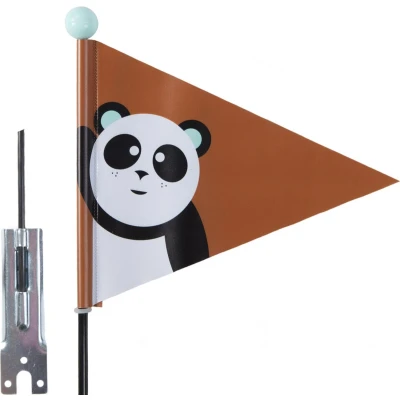 Afbeelding van Veiligheidsvlag PexKids panda bruin met print