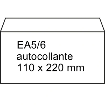 Image de Enveloppe 110 x 220 mm EA5/6 patte autocollante (500 pièces) blanc