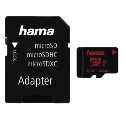 Image de Hama Carte mémoire flash (adaptateur microSDXC vers SD inclus(e)) 128 Go UHS Class 3 I