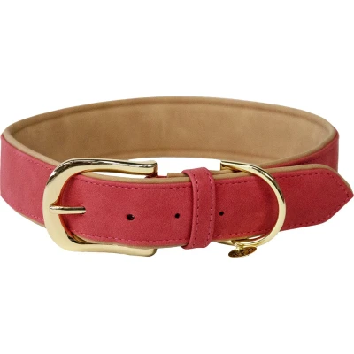 Afbeelding van Kentucky Hondenhalsband Soft Vegan Leather Rood/Beige 37cm Agradi.be