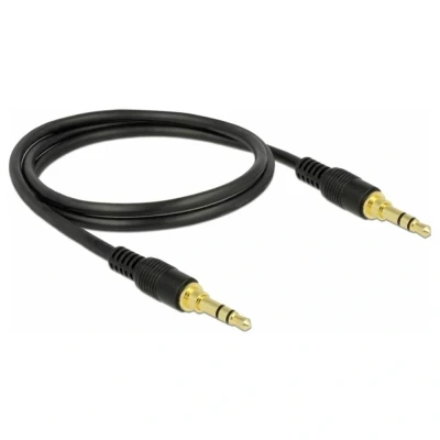 Afbeelding van 3,5mm Jack stereo audio slim kabel met extra ruimte / zwart 1 meter