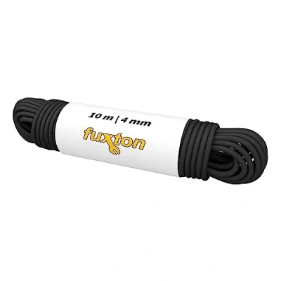 Afbeelding van fuxton® Rubberen koord (4 mm x 10 m), elastisch touw, per meter, zwart
