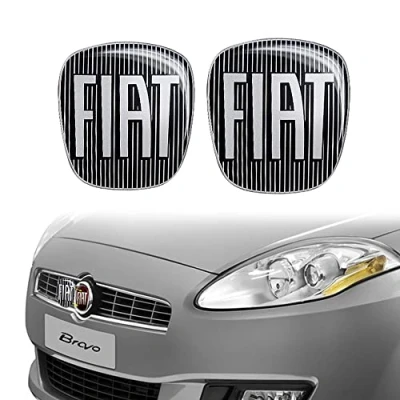 Afbeelding van Fiat 14186D 14187B 3D sticker vervanging logo zwart voor Bravo 2 stuks, en achter